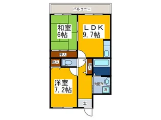 グランシェールS【4階】の間取り