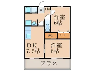 パナタウンYUKUHASHIA棟【1階】の間取り