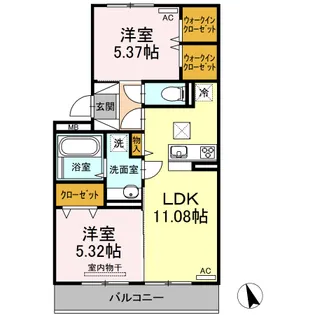 オアシス加納 III【1階】の間取り
