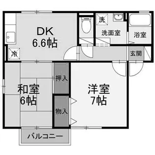 セジュール来住【1階】の間取り
