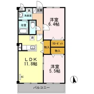 D クレスト【2階】の間取り