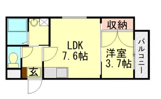 ラ・ペーシュ福工大前【1階】の間取り