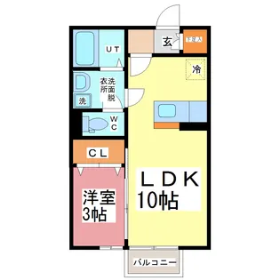 センシージョ高柳【1階】の間取り