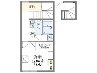 レオパレスプレミア北楠【2階】の間取り