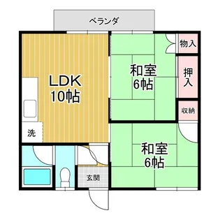 コーポリベルテ緑【2階】の間取り