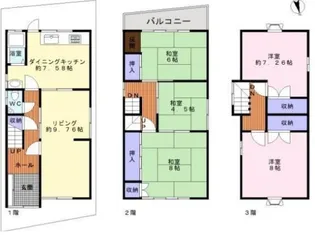 大阪府八尾市垣内5【一戸建】の間取り