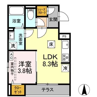 D Paina Kannon【3階】の間取り