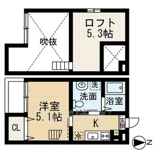 1Kの間取り画像