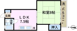 三久ハイツ奥戸【2階】の間取り
