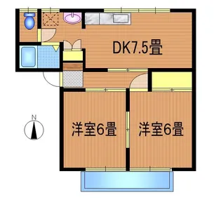 ハイツリバーシティ【2階】の間取り