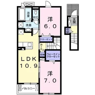 モン アンテリユール桃山H【2階】の間取り