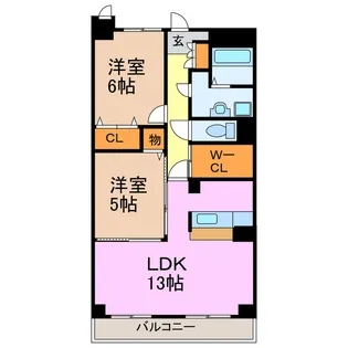 愛知県名古屋市緑区桶狭間上の山【マンション】の間取り