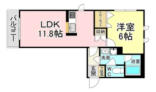福岡県北九州市小倉南区横代北町4【アパート】の間取り