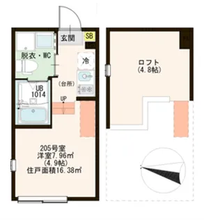 ハーモニーテラス足立XVI【2階】の間取り