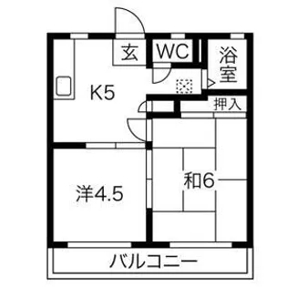 コーポ花の木I【1階】の間取り