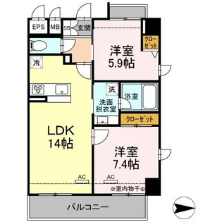 セブンリリー矢巾【7階】の間取り
