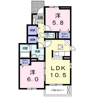 レスペヘリオスA【1階】の間取り