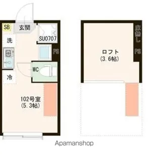 東京都杉並区上井草2【アパート】の間取り