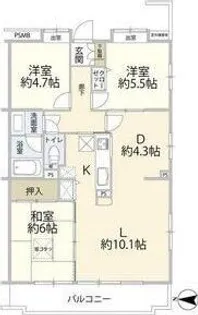 ナイスアーバン船堀【7階】の間取り