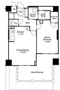 アクロス目黒タワー【8階】の間取り
