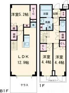 アジールコート都立大学の間取り