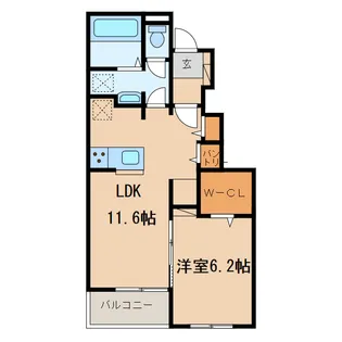 岡山県浅口市金光町占見新田【アパート】の間取り
