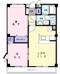 トゥール・ジャルダンII【2階】の間取り