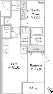 ルミークアン桜新町【1階】の間取り