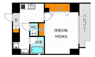 クレイドル四天王寺【6階】の間取り