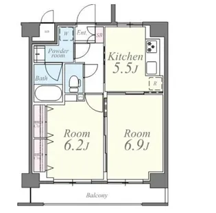 ヒルフォート常盤【1階】の間取り
