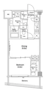 ザ・パークハビオ渋谷クロス【7階】の間取り