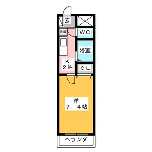 PLUS O2【6階】の間取り