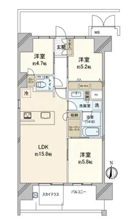 ロイヤルガーデンシティ学南町【3階】の間取り