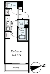 IIアパート【1階】の間取り