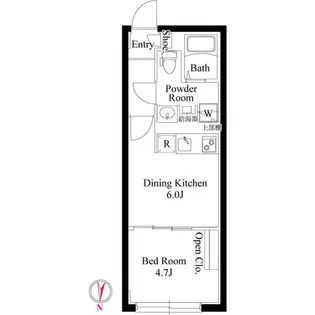 グローリオシェルト駒込西ケ原【5階】の間取り