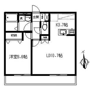 グランツ鴨居I【1階】の間取り