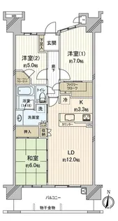 ワンダーベイシティSAZANフロントウィング【2階】の間取り