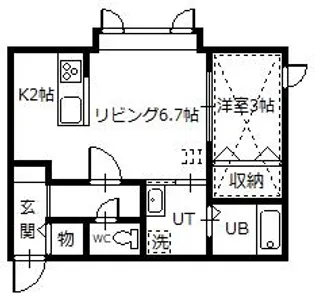 ヴェルヒュッテふらの栄町【2階】の間取り