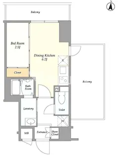 ラティエラ都立大学【5階】の間取り