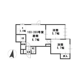 ルミエール伊林【1階】の間取り