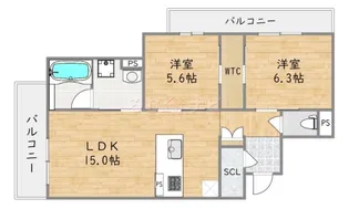 Gran Ryu野間大池公園【2階】の間取り