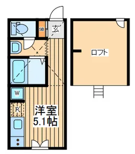 ラスカサス岸谷【1階】の間取り