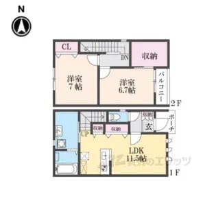 グランメゾン王寺南【2階】の間取り