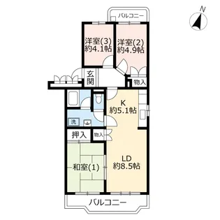 UR南永田第二【1階】の間取り