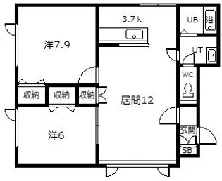 タウンズ4.18【2階】の間取り