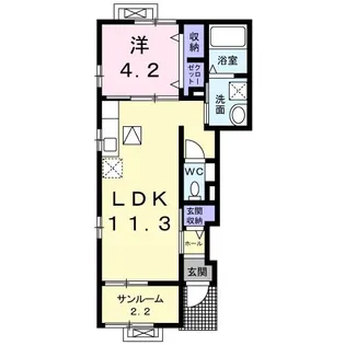 コンフォーティアII【1階】の間取り