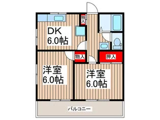 小川ハイツ【2階】の間取り