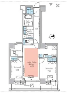 パークアクシス元麻布【4階】の間取り