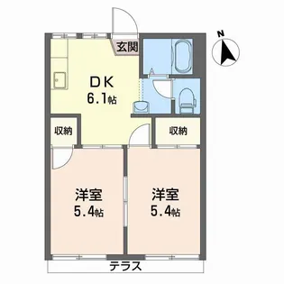 フレグランス黒松【1階】の間取り