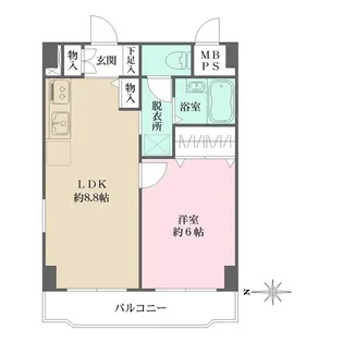 シェソワ百人町【4階】の間取り